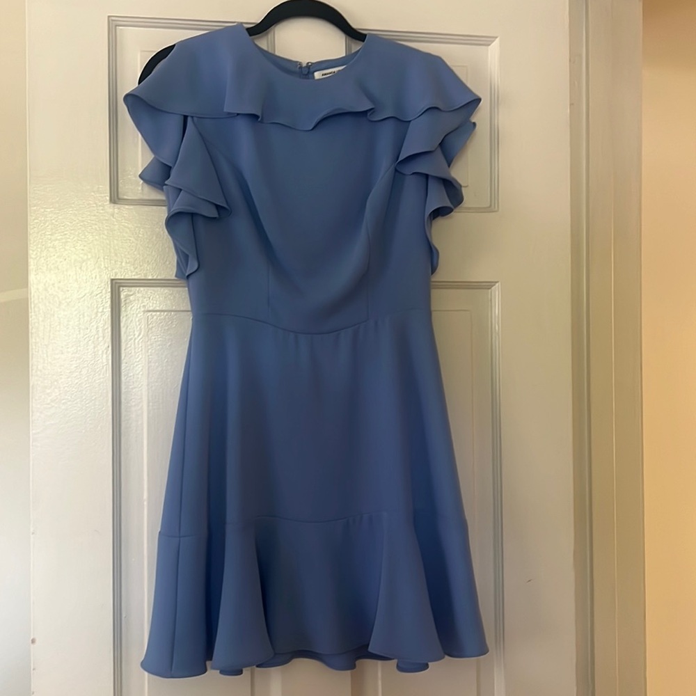 Amanda Uprichard blue Dress (S,XS) with ruffle sleeves